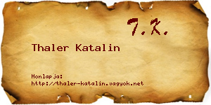 Thaler Katalin névjegykártya